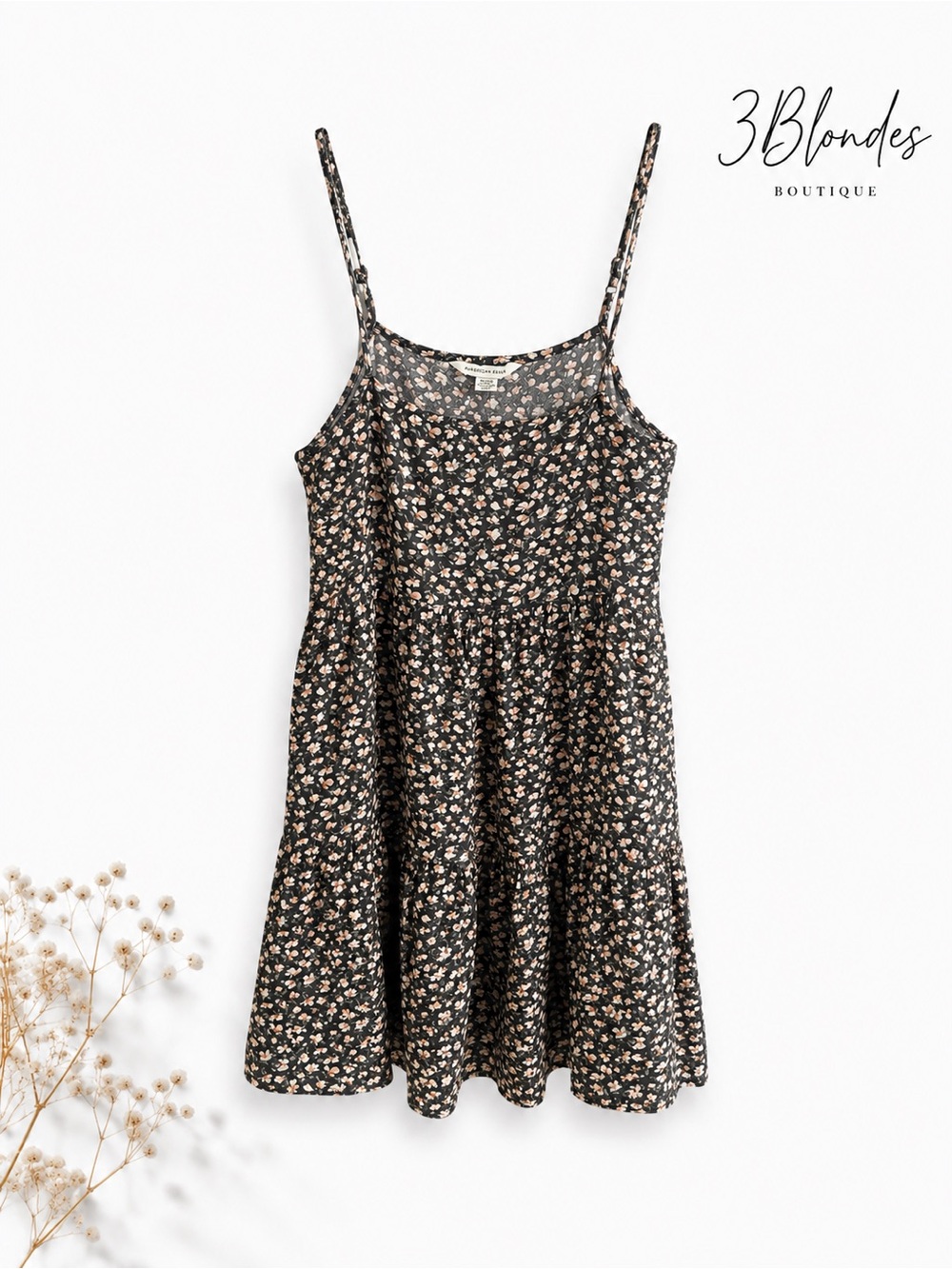 American Eagle Outfitters Black Floral Midi Dress